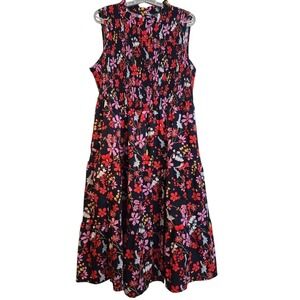 BloomChic Women's XL 14-16 Sleeveless Floral Dress Black Multicolor